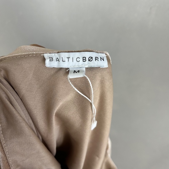 Baltic Born size M Tatiana velvet maxi dress one shoulder tan side slit - Picture 10 of 11